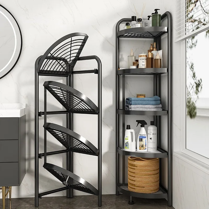 4 LAYER MULTIFUNCTIONAL CORNER RACK – FOLDABLE METAL STORAGE STAND