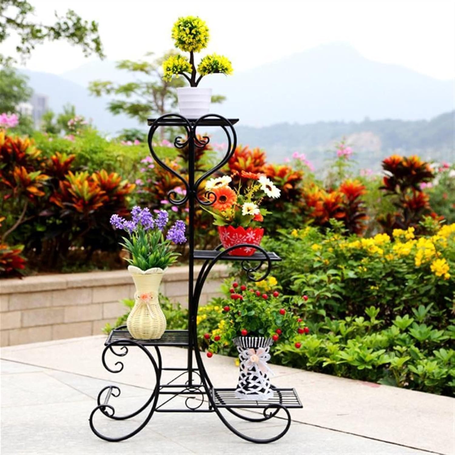 MULTI-TIER PLANT STAND SHELF FOR INDOOR & OUTDOOR DECOR DISPLAY