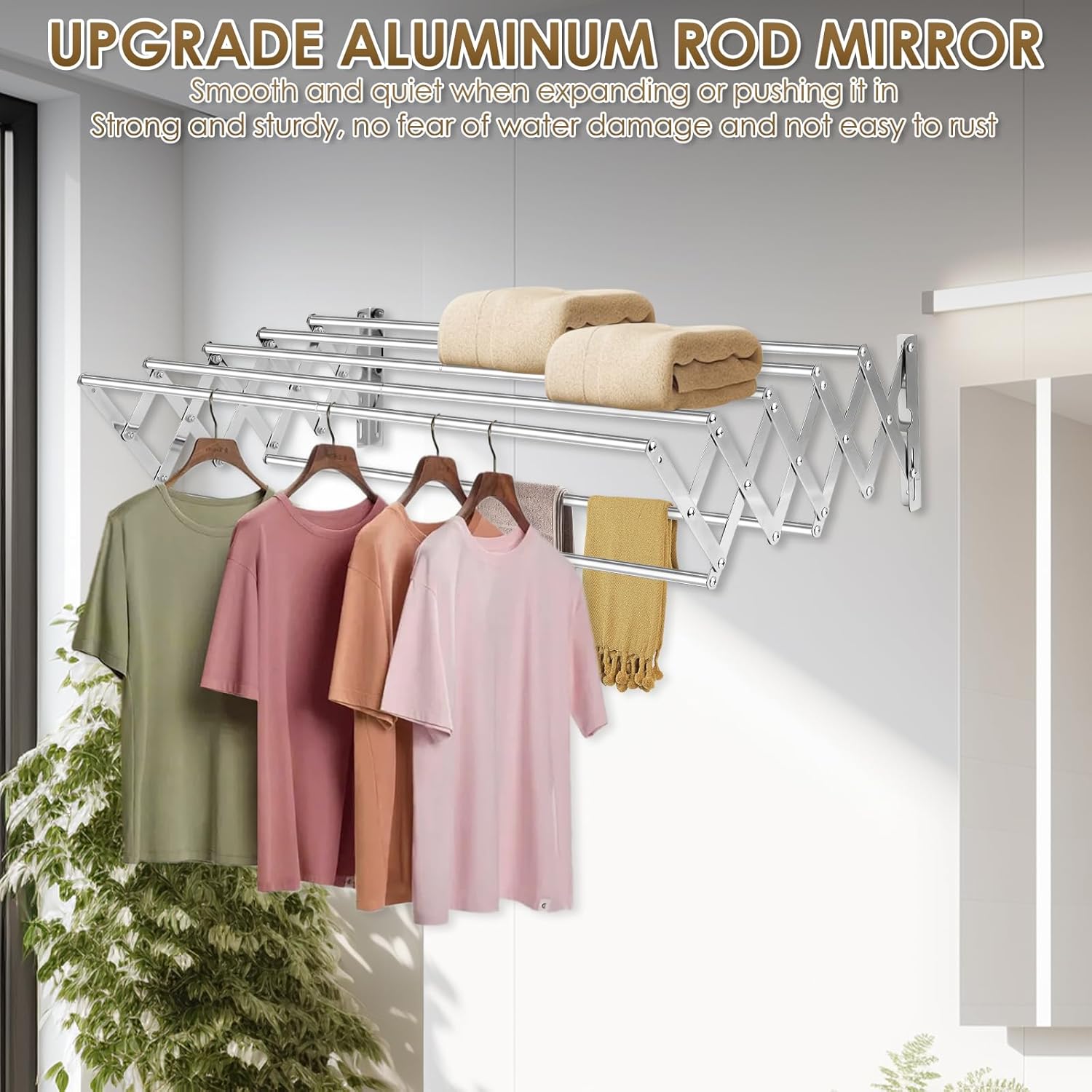 WALL MOUNTED FOLDABLE CLOTHES DRYING RACK EXPANDABLE HANGER