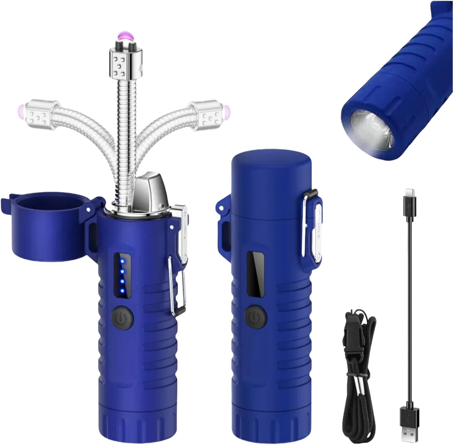 RECHARGABLE ARC LIGHTER WITH WATERPROOF WINDPROOF & STRONG FLASHLIGHT