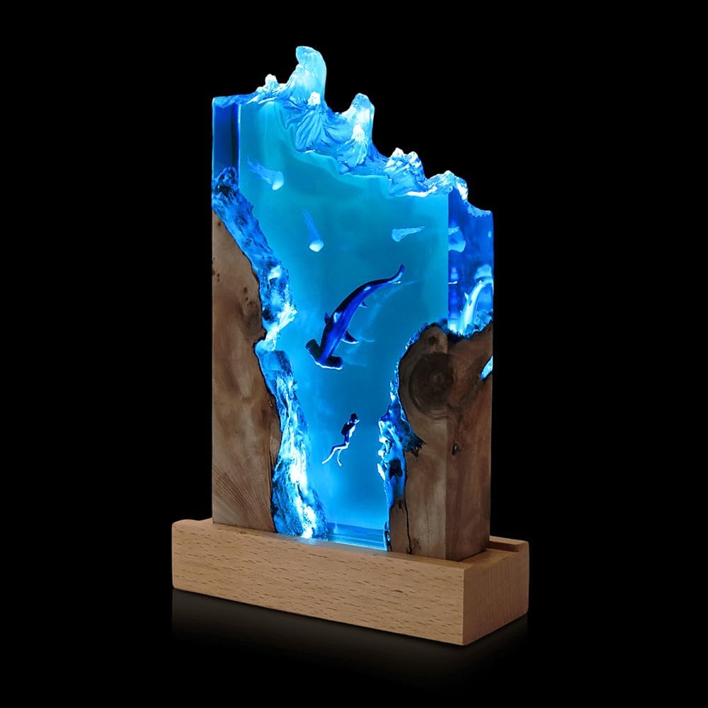 3D SHARK HUNT NIGHT LAMP COLORFUL LIGHT DECOR PIECE FOR BEDROOM & GIFTING
